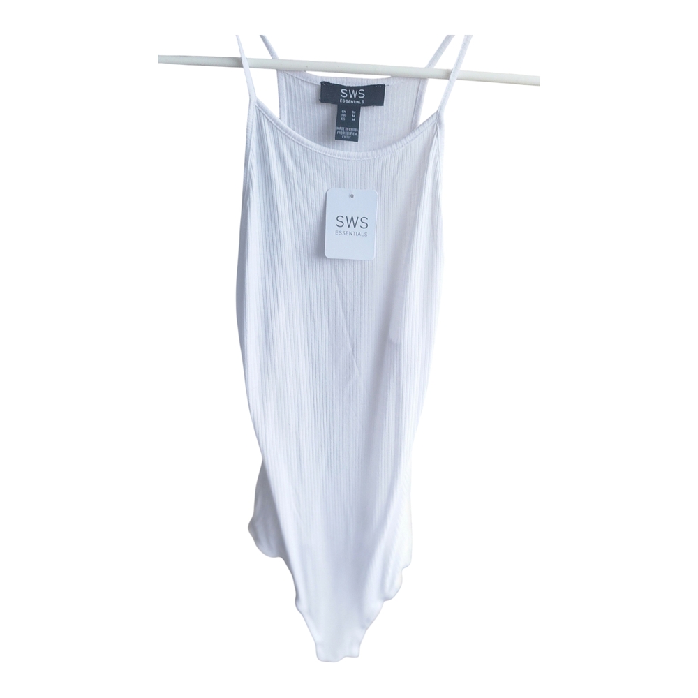 SWS White Ribbed Bodysuit NWT Size M